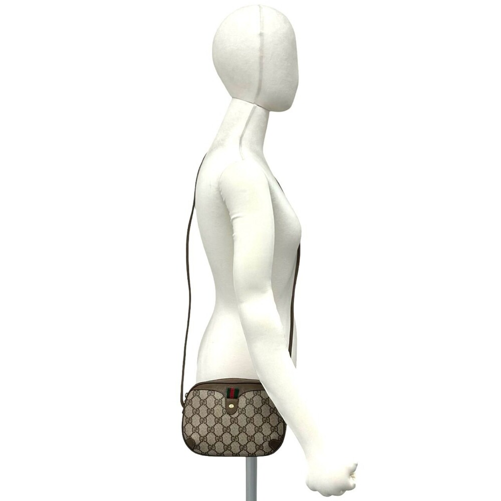 GUCCI Vintage Sherry Line GG Logo Hardware Leather Shoulder Bag Pouch Sacoche... - Picture 2 of 9